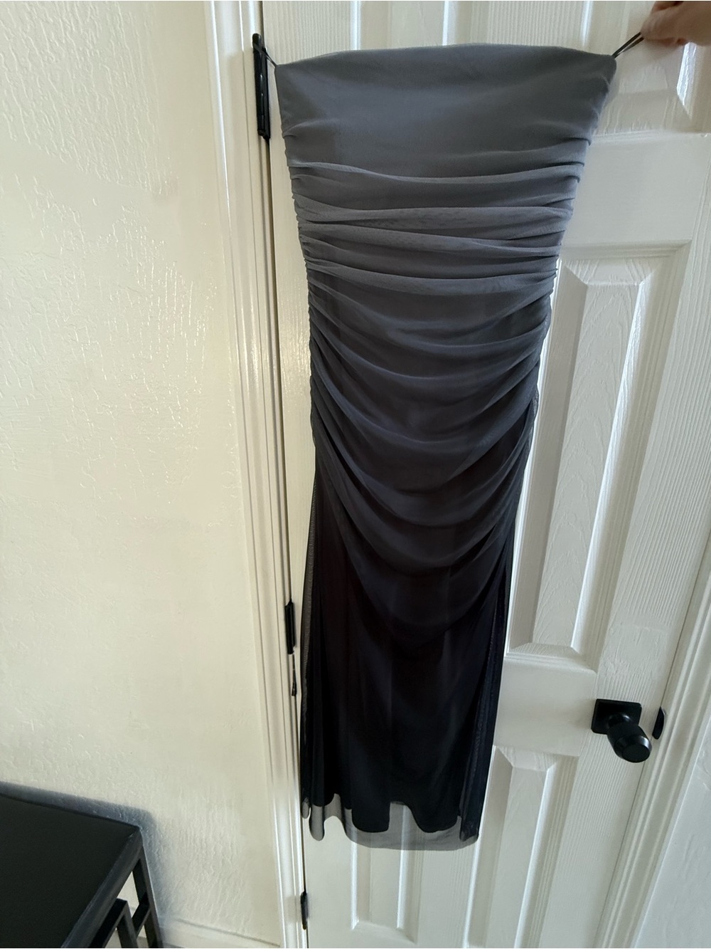 Zara Strapless Ruched Ombre Dress in Gray and Black worn once - Picture 2 of 4
